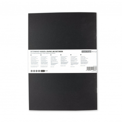 Скетчбук "Marker&Graphic line" 180г/м2, 17х25см, 16л мягкая обложка, цвет черный